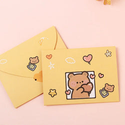 Bear Rabbit Blessing Thank Envelope Ins Cartoon Decoration Letter Paper 9 Styles Beautiful Cartoon Greeting Card New Year Gift