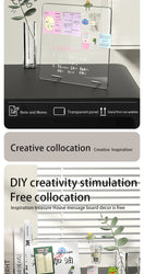 Desktop message board Acrylic transparent notepad Office memo board can be written home memo board magnetic desktop board