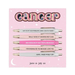 Funny Adult Pens Retractable Ballpoint Pen 5pcs Cute Constellation Pattern Pen Set Stationery Supplies For Homes Classrooms