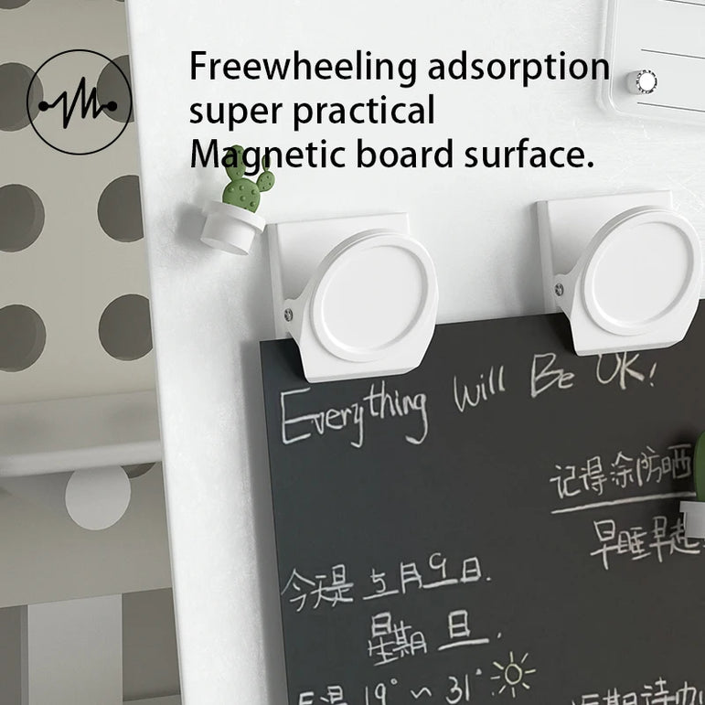 Magnetic Bulletin Board with Stand Magnetic Board for Tabletop with Magnetic Clamp Metal Board for Magnets Display