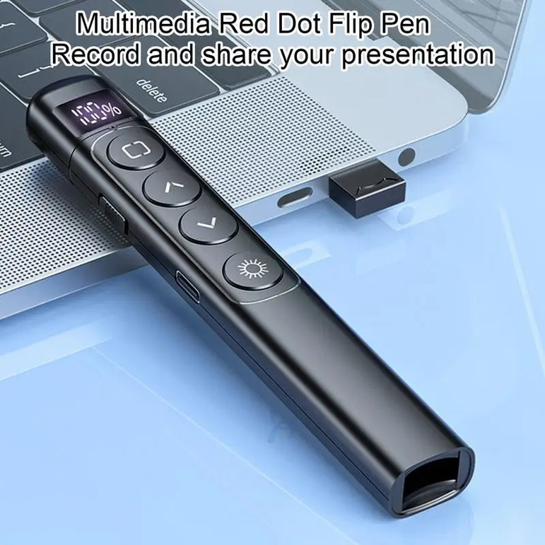 Clicker With Red Pointer 100 Days Standby Wireless Presentation Clicker Ergonomic Class Tool Presentations Supplies