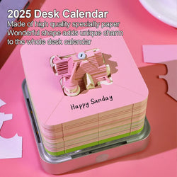 Castl Desk Calendar 2025 Tear-Away 3D Calendar Memo Pad Creative Desk Calendar DIY Notes Notepad 3D Art Calendar Paper