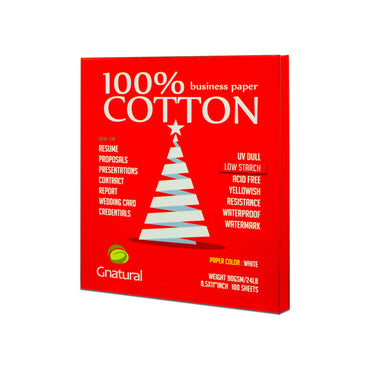 90gsm US 100% cotton paper Letter Size 216*279mm White color with Watermark Low-Starch Waterproof 100 sheets MCYT003