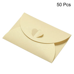 50Pcs Mini Colored Envelope Thick Cardboard Small Foldable DIY Pearl Paper Envelopes Self Locking Buckle Letter Gift Card Cover