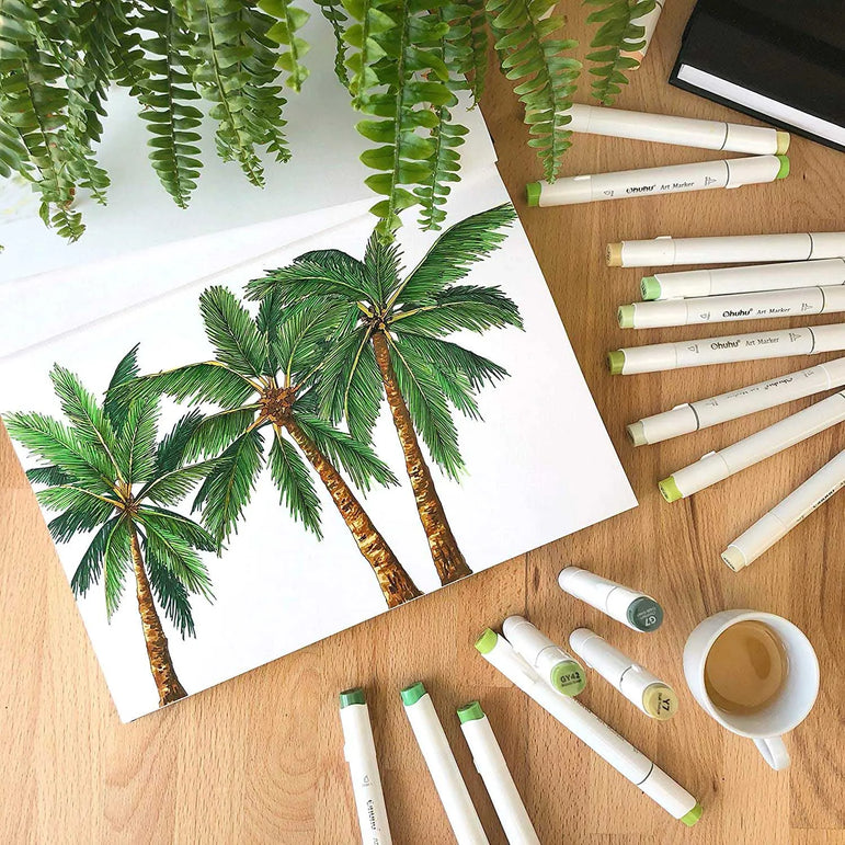 Ohuhu Sketchbook Marker Paper Pad Art Sketch Book Drawing Papers Hardcover Sketching Books for Markers Heavyweight Sketchpad