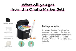 Ohuhu Honolulu New 48 Pastel Colors Marker Pen Set Alcohol Art Markers Blossoming Dual Tips Sketching Drawing School Art Supplie