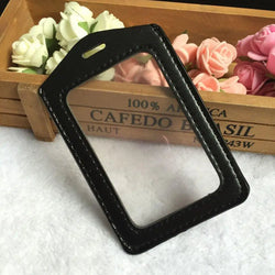 2023 1PC Colorful No zipper Badge Card Set Double-Sided Transparent PU Imitation Leather Credit Card Holder Work Supplies