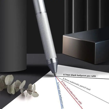 4 In 1 Multifunction Gel Pens Gravity Sensor Metal Retractable Ballpoint Pen 3 Color 0.7mm Ballpoint+0.5mm Mechanical Pencil