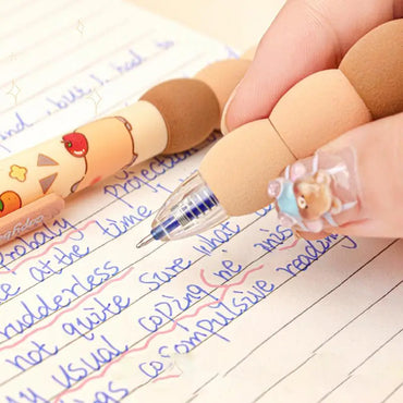 4Pcs Cute Cartoon Capybara Retractable Erasable Pens Cute Capybara Pens Nibs Blue Ink Writing Supplies Aesthetic Stationery
