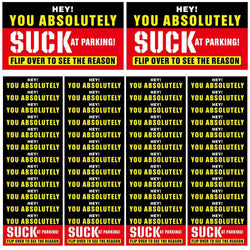 50Pcs Bad Parking Cards You Absolutely Suck At Parking Cards, Bad Parking Cards Parking Violation Tickets Funny Hilarious Prank