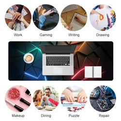 Mouse Pad Desk Pad Extended Mouse Mat 31.5x11.8in Large Computer Keyboard Desk Mat Desk Pad with Non-Slip Base and Stitched Edge
