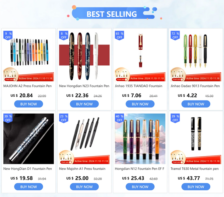 New MAJOHN C1 Fountain Pen Transparent Eyedropper EF F M Nibs Ink Pen school office writing pens Xmas gifts with Original Box