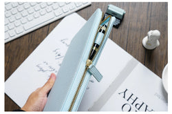 Moterm Genuine Pebbled Grain Leather A5 Zip Cover with Top Pocket Cowhide Planner Zipper Notebook Organizer Agenda Journal Diary