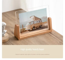 6 In Walnut Beech Photo Frame Wooden Kpop Idol Photo Display Wedding Party Picture Holder Desktop Office Photo Decor CardHolder