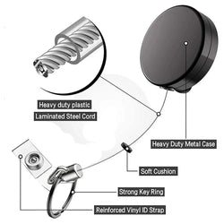 1Pcs Retractable Metal Wire Badge Reel Recoil Chain Clip Nurses Students Doctors Name Badge Holder Landyard Keychain Key Ring