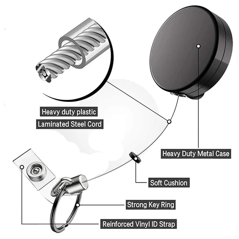 1Pcs Retractable Metal Wire Badge Reel Recoil Chain Clip Nurses Students Doctors Name Badge Holder Landyard Keychain Key Ring