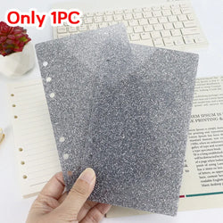 A6 Acrylic Loose-leaf Notebook Cover Glitter Transparent Binder Notebook Shell DIY Scrapbook Cover Office Stationery Supplies