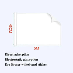 Width: 45CM Reusable Static Whiteboard Adheres To Walls Without Damage Easy To Apply and Remove Dry Eraser White Board
