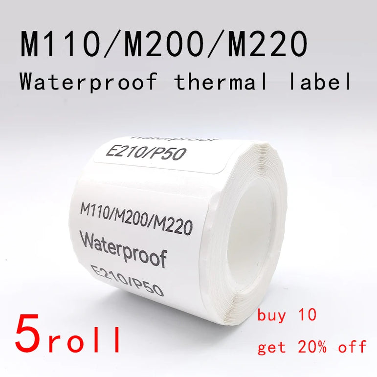 5PK Thermal Adhesive Label Papers for P1 Label Papers DP23 DP30 DP80 Label Maker  Waterproof  Tear Resistant Sticker