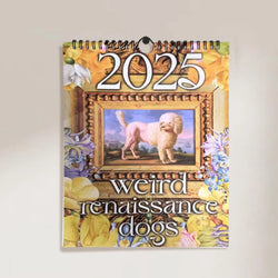 Calendar 2025 Calendar Weird Renaissance Dogs 2025 Retrowall Calendar Medieval Anti-Tear Dogs Wall Calendar