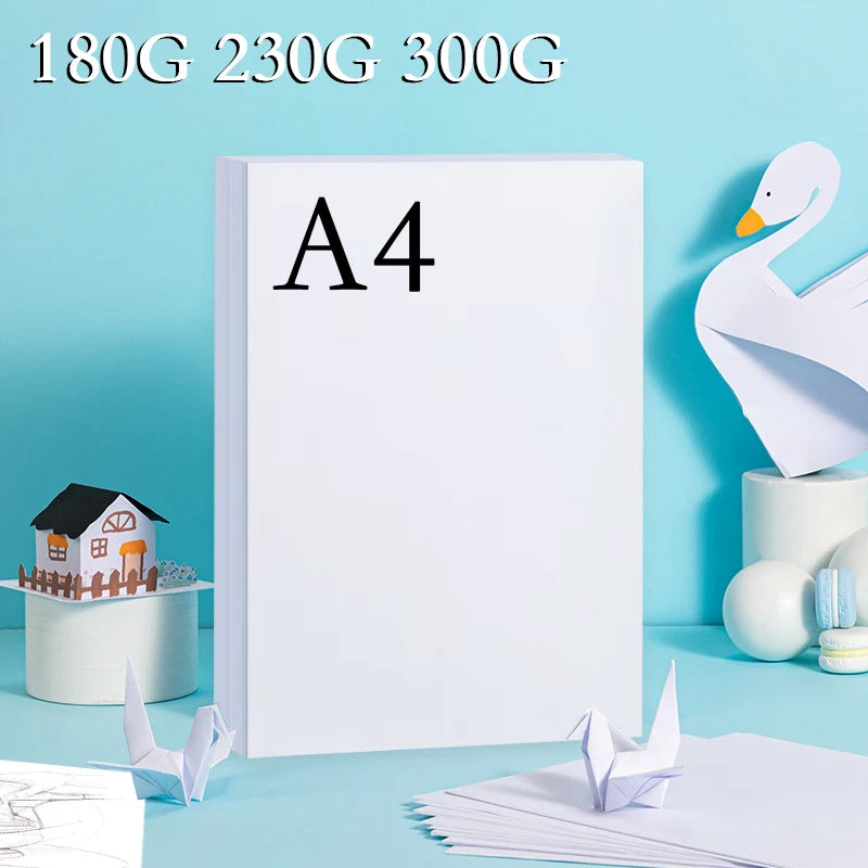 A4 180 230 300G 20/50PCS White Cardboard Paper DIY Handmade Card Thick Watercolor Painting Hand Copy Paperboard Business Card