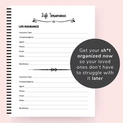 Black End of Life Planner End Of Life Planner Notebook Sorry Its Your Problem Funny End Of Life Planner Legacy Planning Notebook