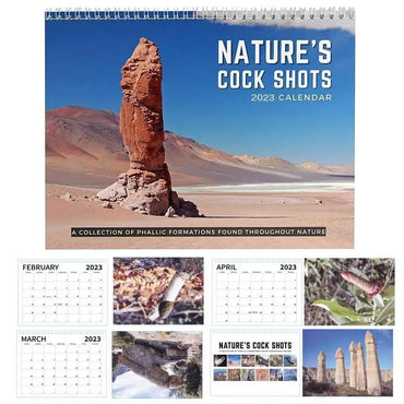 2023 Unique Nature Dick Pics Funny Nature Dicks Pics Wall Calendar Creative WhiteElephant And Secret Santa Gag Gift