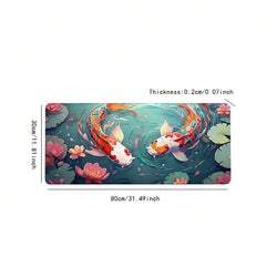 Carp pattern large mouse pad high-definition printing desk pad anti slip rubber base game accessories - e-sports office home