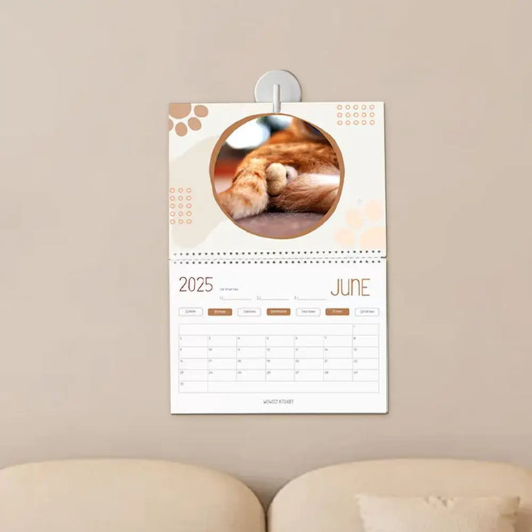 Cat Calendar 2025 January to December Calendar Cat Balls Calendar Cute and Aesthetic Decoration for Home Wall Decor