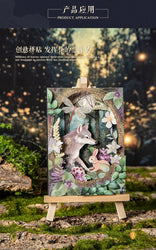 30pcs/lot Memo Pads Material Paper Night Forest Junk Journal Scrapbooking Cards Retro Background Decoration Paper