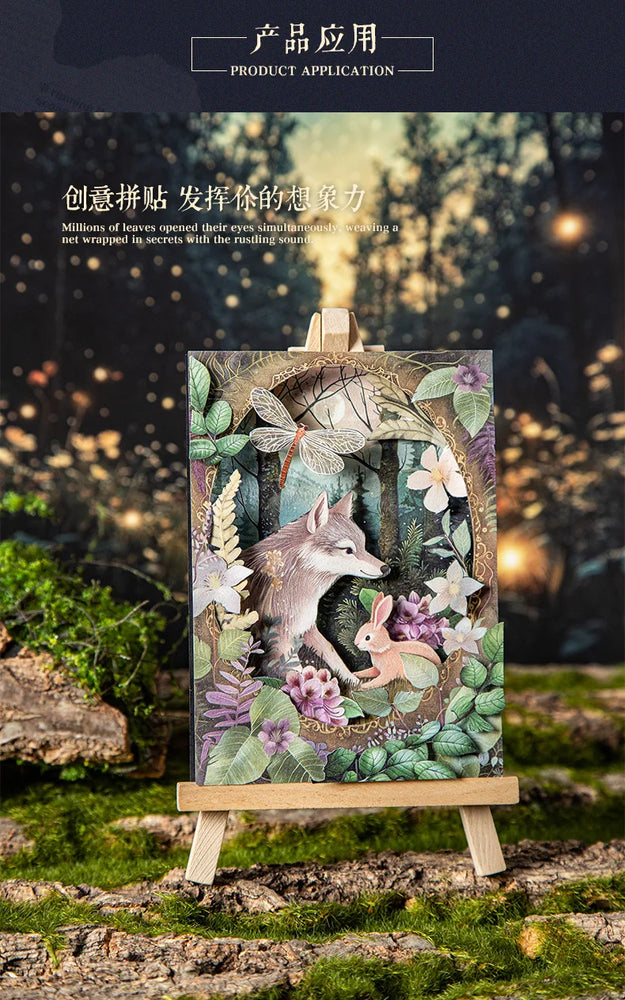 30pcs/lot Memo Pads Material Paper Night Forest Junk Journal Scrapbooking Cards Retro Background Decoration Paper