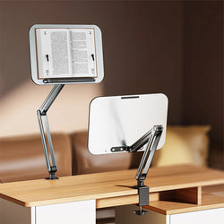 Desk Clamp Book Stand for Reading Adjustable Book Holder Recipe Book Holder for Laptop Tablet Recipe Textbook