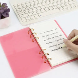 A6 Acrylic Loose-leaf Notebook Cover Glitter Transparent Binder Notebook Shell DIY Scrapbook Cover Office Stationery Supplies