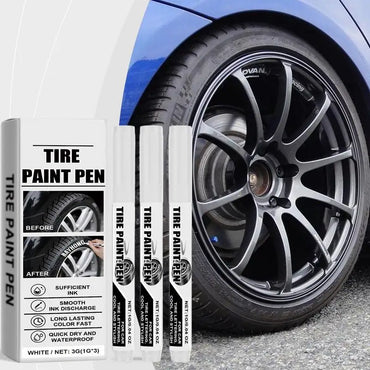 Tire Paint Pen 3X White Tire Marker Pens Marking Pens Oil Based Marker Pen Quick Dry Permanent Markers For Tire Rubber Wood
