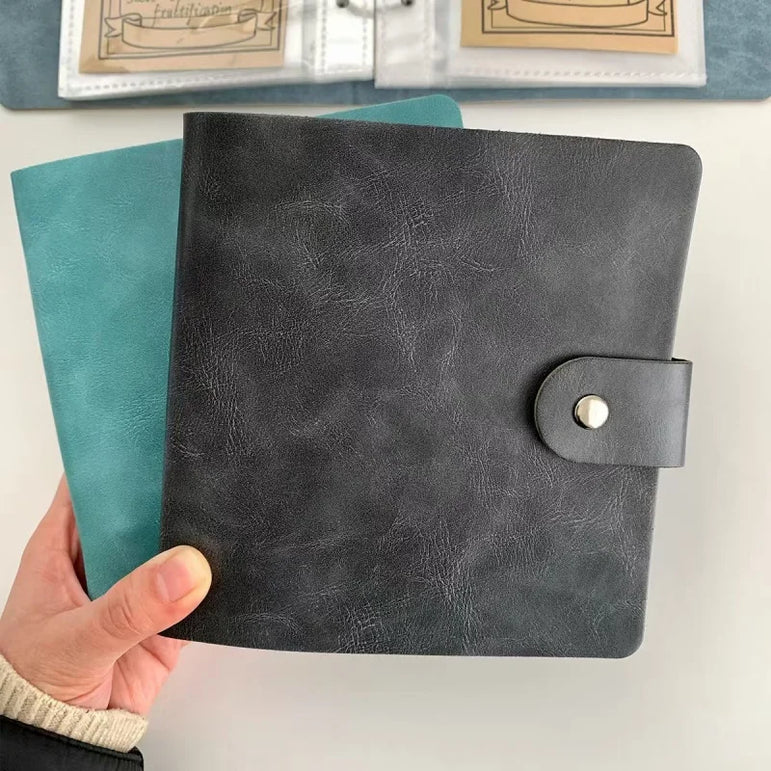 Large Capacity 5inch 2rings Seed Organizer Binder Insertable PU Leather Album for Seed Storage,Gardening Journal,Plant Envelopes
