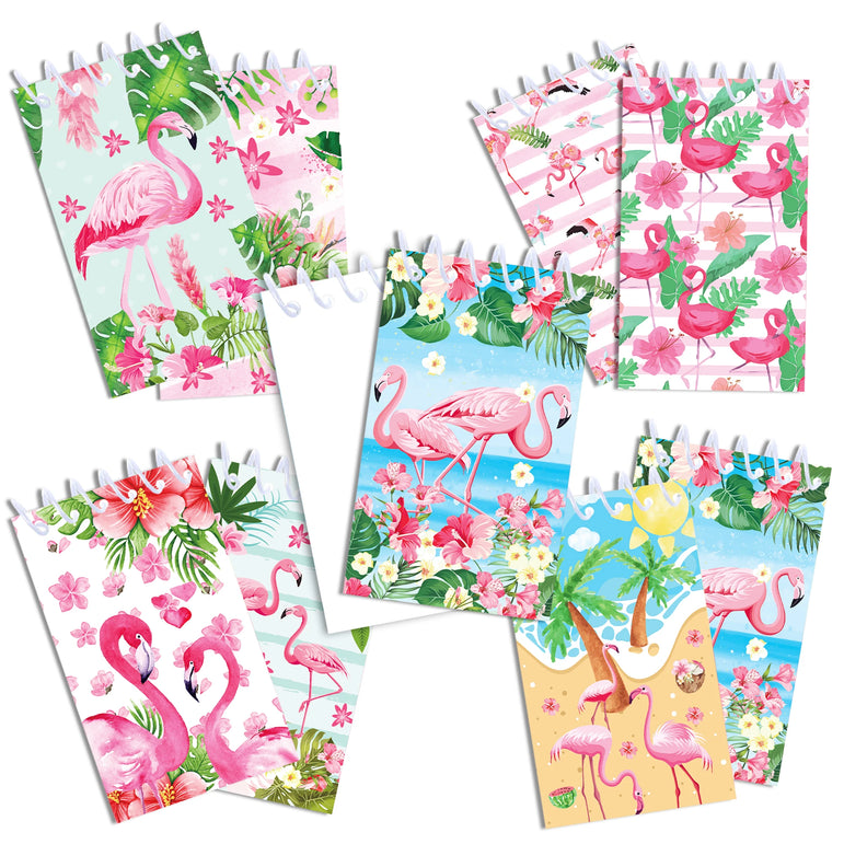 8pcs Hawaii Flamingo Mini Spiral Pocket Notebooks Memo Pad Coil Booklet Notepads For Stationery School Diaries Summer Party