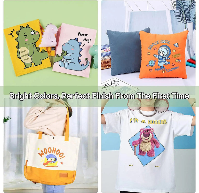 HTVRONT 12"X20ft Matte Sublimation HTV Vinyl for Light-Colored Shirts Clear Heat Transfer Vinyl for Sublimation Cotton Fabric