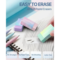Mechanical Pencil 0.5, with HB and 2B lead fill 0.5mm, colored eraser set and eraser fill, 16 count pack