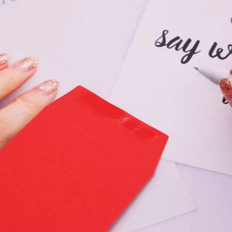 20pc Small 6x9cm Gule Stick Paper Letter Pocket Envelops for Cash Coin Mini Paper Envelopes Bag Small Business Supplies Red