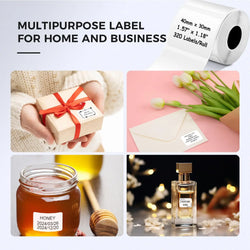 40x30mm High-Gloss Thermal Labels - Waterproof Self-Adhesive Stickers for Office/Retail/Packaging