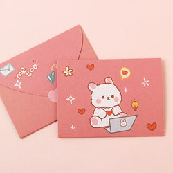 Bear Rabbit Blessing Thank Envelope Ins Cartoon Decoration Letter Paper 9 Styles Beautiful Cartoon Greeting Card New Year Gift