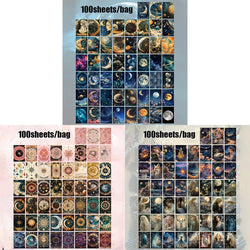 300pcs/bag double share pack cardstock fantasy museum series material book DIY handbook card diary notebook decorative material