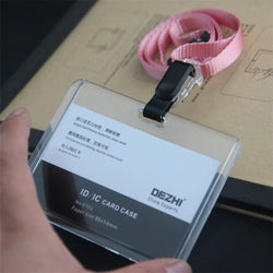 ID Card Holder Keychain Desk Accessories Photocard Holder Business Card Holder Stationery Organizer Clip Holder Office Supplies