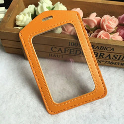 2023 1PC Colorful No zipper Badge Card Set Double-Sided Transparent PU Imitation Leather Credit Card Holder Work Supplies