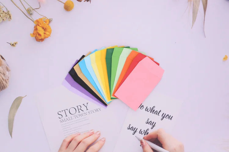 20pc Small 6x9cm Gule Stick Paper Letter Pocket Envelops for Cash Coin Mini Paper Envelopes Bag Small Business Supplies Red