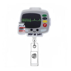 Newest Glitter Acrylic Medical Appliances Hospital Badge Reel Retractable ID Badge Holder With Ordinary Clip Name Holder