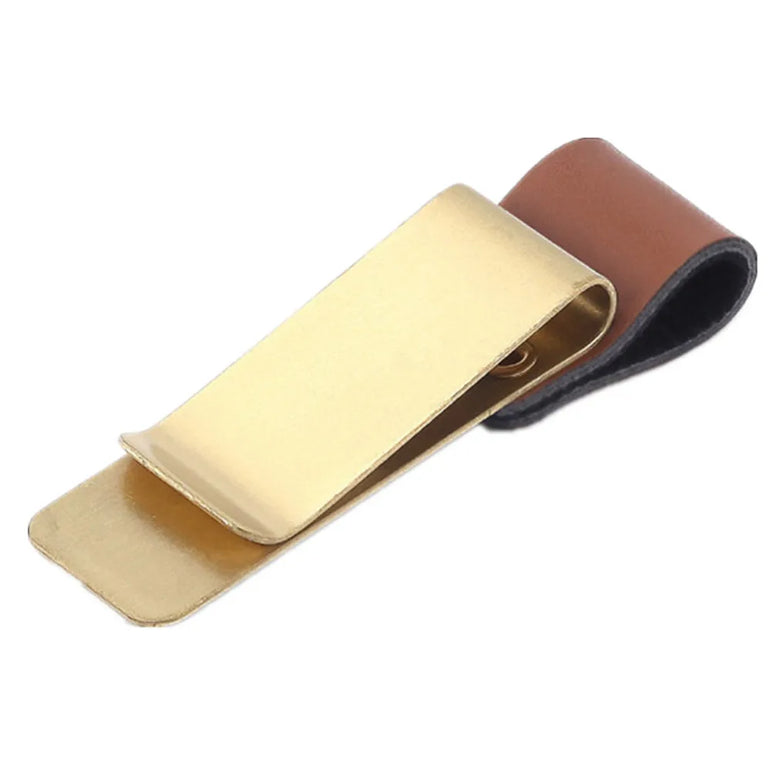 1Pc Metal Leather Pen Holder Brass Stainless Steel Pencil Clip Vintage Dairy Notebook Metal Clip Clipboards Pen Holder Pen Clip