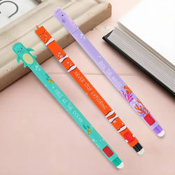 3PCS Erasable Gel Pen 0.7mm Tip Painting Writing Drawing Neutral Pen Fashionable Cute School Black Writing Pens Students Gift
