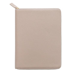 Moterm Genuine Pebbled Grain Leather A5 Zip Cover with Top Pocket Cowhide Planner Zipper Notebook Organizer Agenda Journal Diary