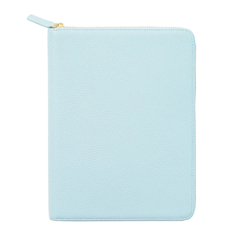 Moterm Genuine Pebbled Grain Leather A5 Zip Cover with Top Pocket Cowhide Planner Zipper Notebook Organizer Agenda Journal Diary